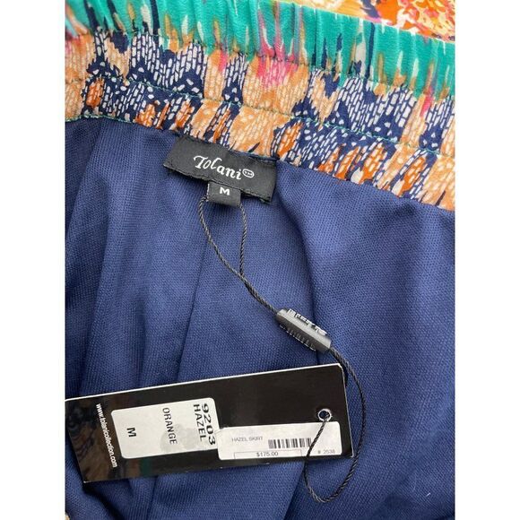 Anthropologie Tolani Multi Color Aztec Paint Silk Maxi Skirt Size M - Picture 9 of 10